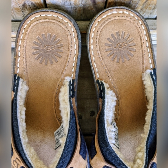 UGG Black , Suede Leather Slides, Sz 6 - Picture 10 of 10